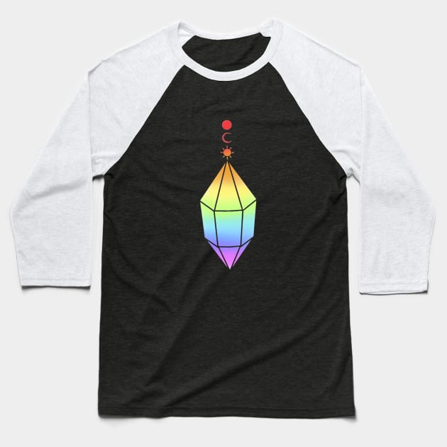 Rainbow Witch Pride Pendant Baseball T-Shirt by TheDoodlemancer